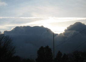 Pitmans Shorthand Christmas Carols: Cumulus storm clouds over Orpington, Kent