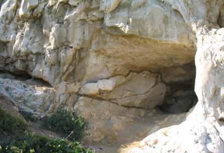 Chalk cliff cave at Newhaven in Sussex