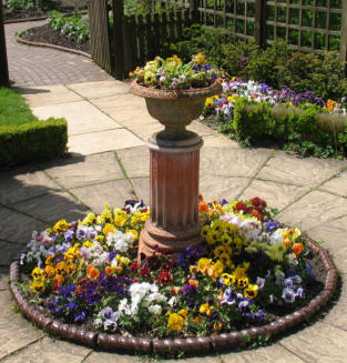 Flowers in Victorian walled garden in Stockwood Park, Luton, UK