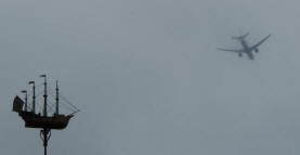 Greenwich Park - South Building - ship weather vane and airplane